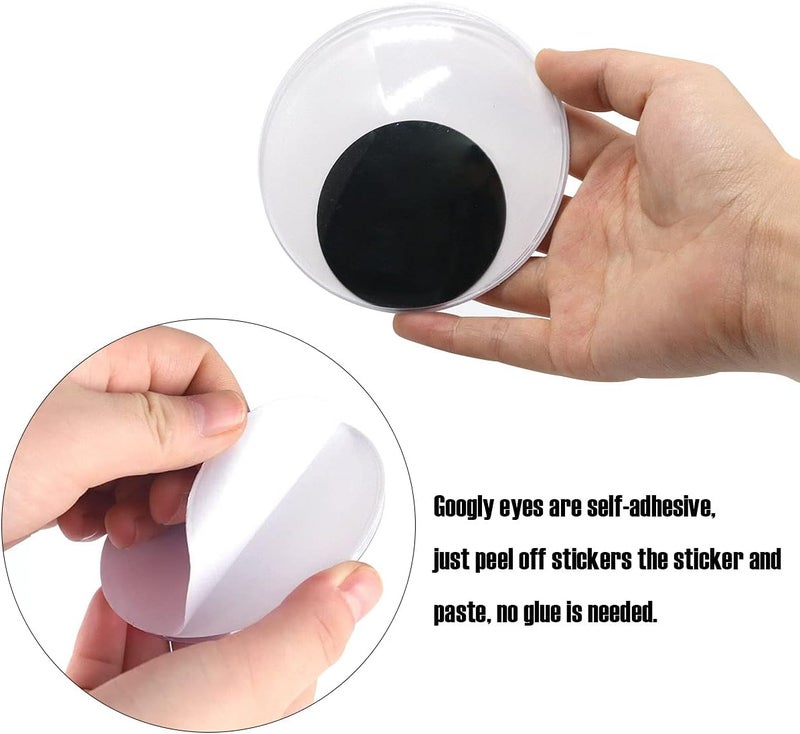FKEYTO Wiggle Googly Eyes with Self Adhesive Large Black Plastic Eyes for Crafts (2 Inch 3 Inch 4 Inch) - Image 3